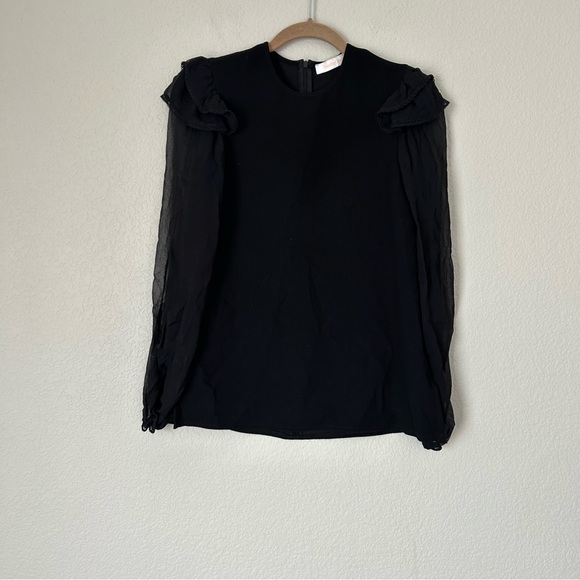 See by Chloe Puff Shoulder Blouse in Black - Picture 2 of 5